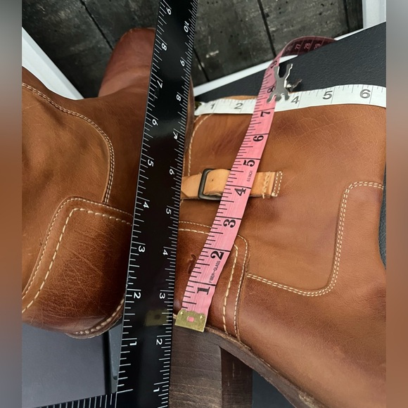 FRYE 77841 4003 D07 Leather Short Brown Carmel Cowboy Boots W 8.5 - Picture 10 of 11